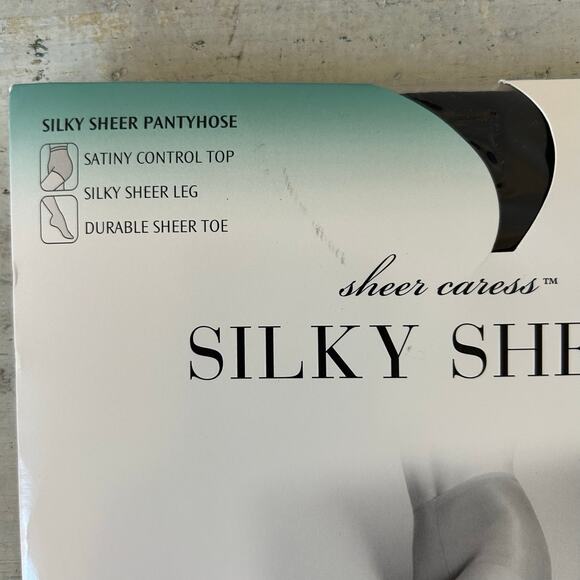 Vintage JCPenney Sheer Caress Silky Sheer new pantyhose navy blue Queen Tall - Picture 4 of 8